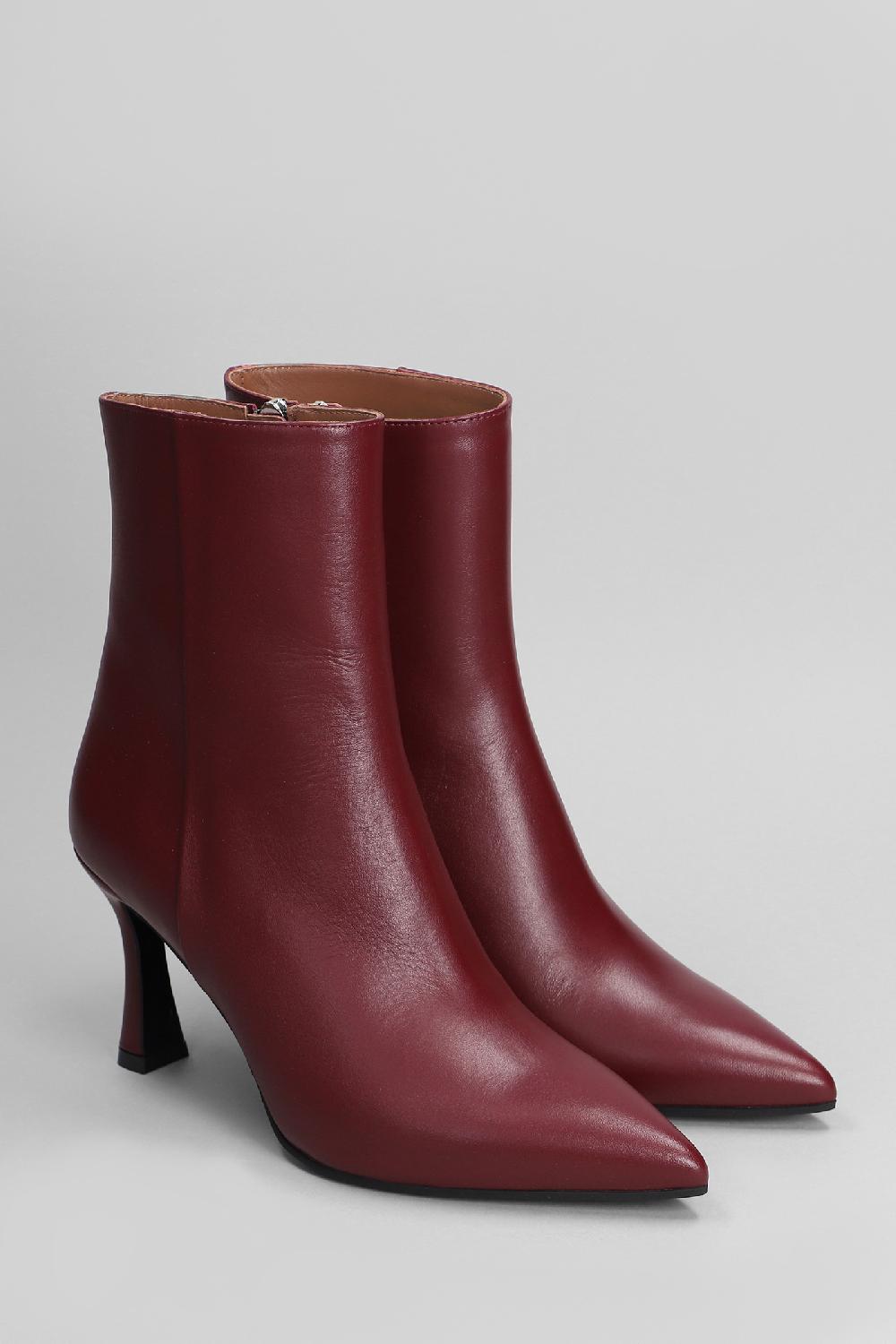 Deliberti Evaluna Tronchetti Tacco Alto In Pelle Bordeaux Cod. 402502 - Deliberti The Luxury Shopping