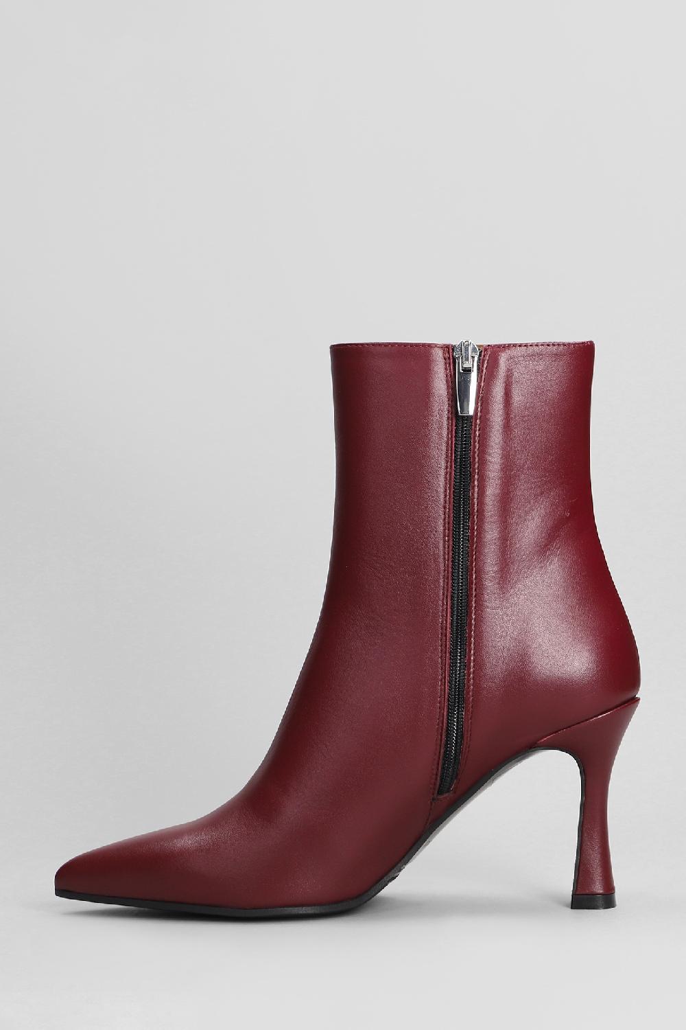 Deliberti Evaluna Tronchetti Tacco Alto In Pelle Bordeaux Cod. 402502 - Deliberti The Luxury Shopping
