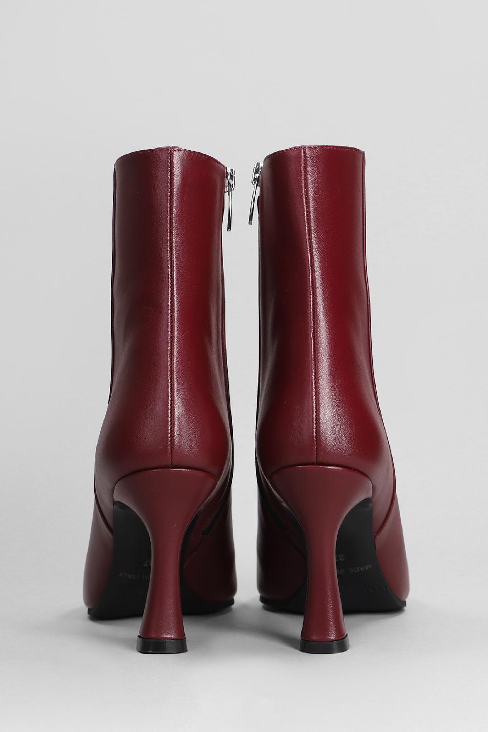 Deliberti Evaluna Tronchetti Tacco Alto In Pelle Bordeaux Cod. 402502 - Deliberti The Luxury Shopping