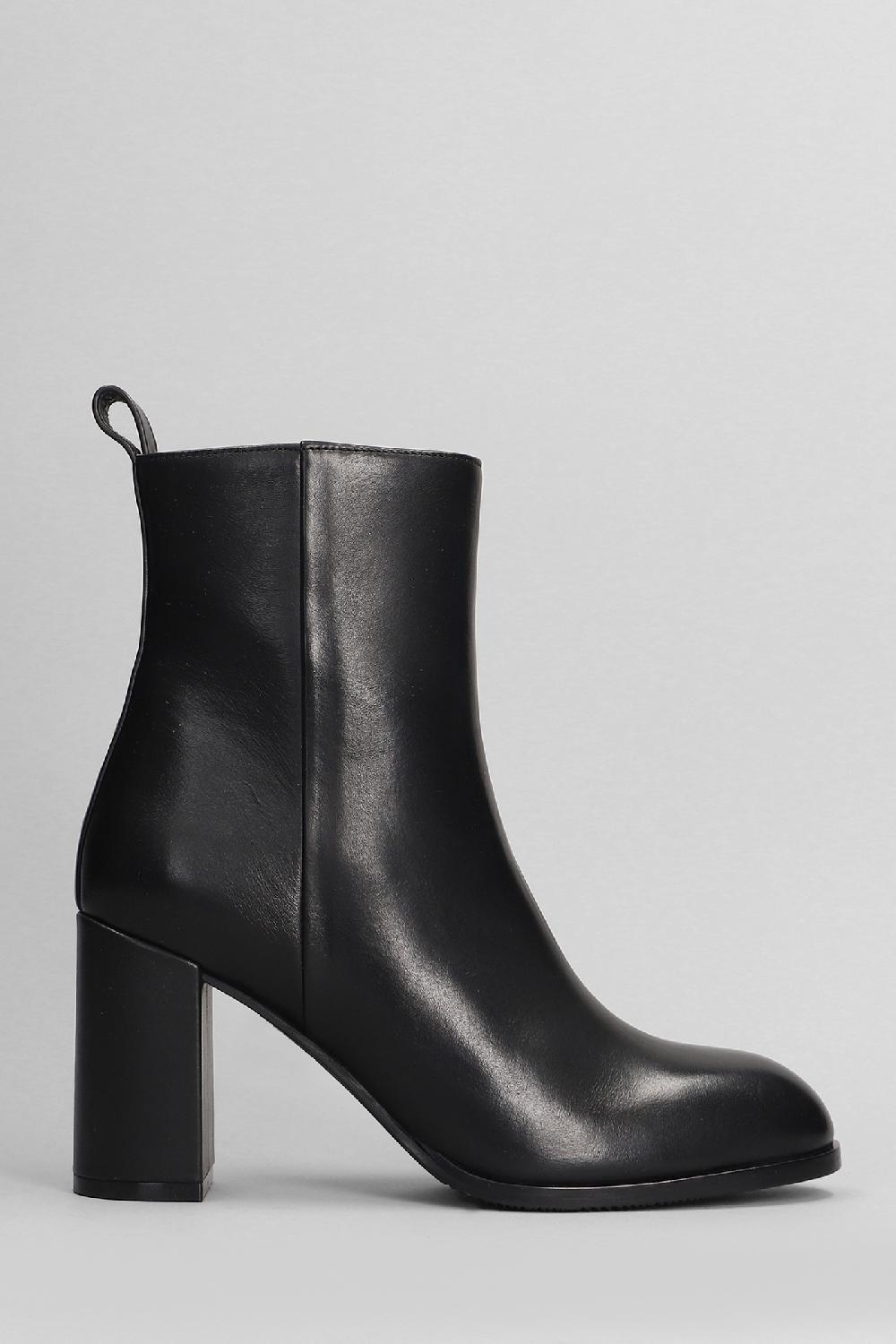Deliberti Evaluna Tronchetti tacco alto in pelle nera cod. 405918 - Deliberti The Luxury Shopping