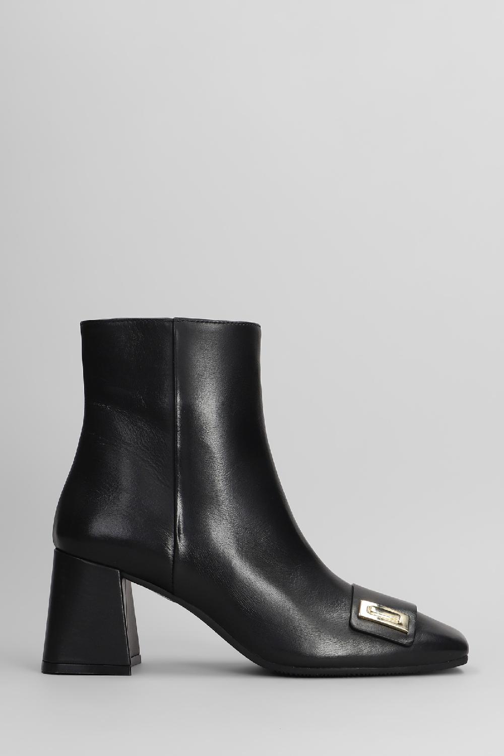 Deliberti Evaluna Tronchetti tacco alto in pelle nera cod. 404645 - Deliberti The Luxury Shopping