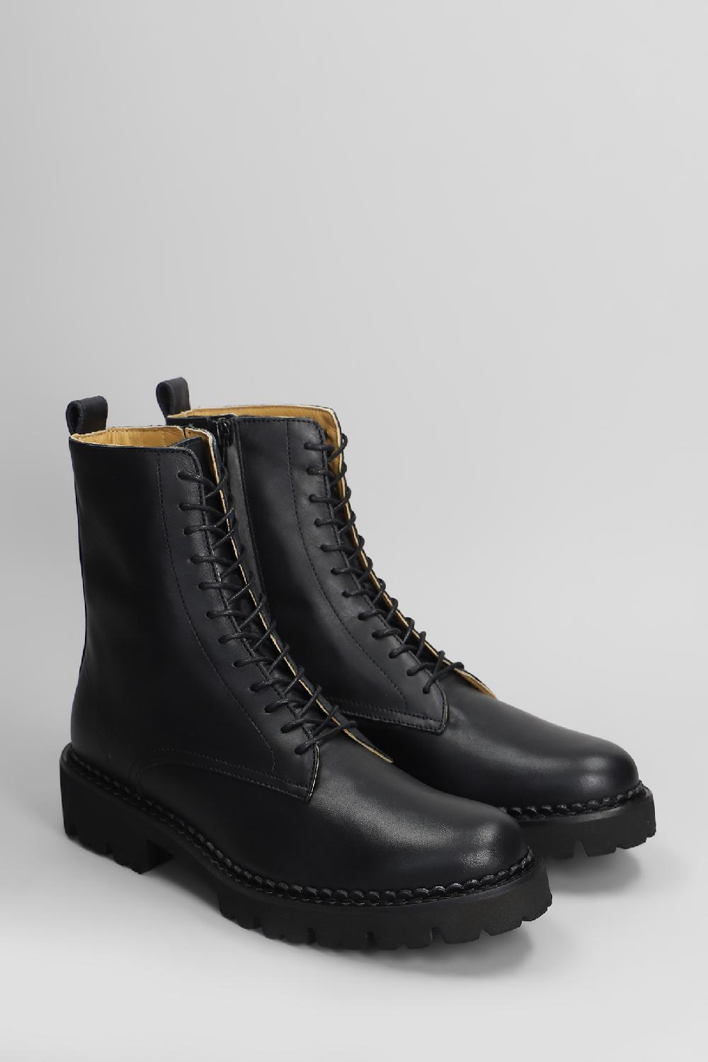 Deliberti Fabio Rusconi Anfibi In Pelle Nera Cod. 405426 - Deliberti The Luxury Shopping