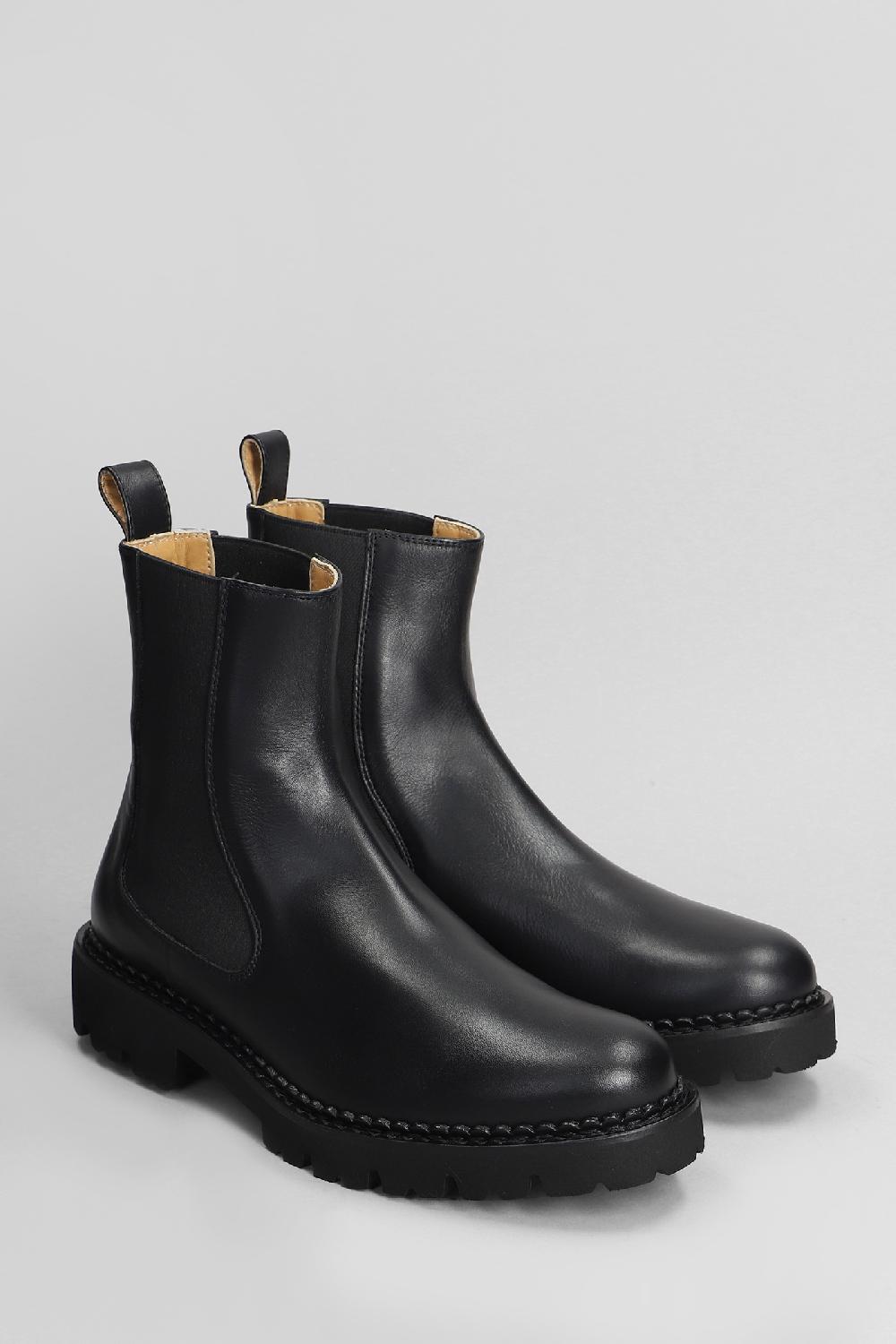 Deliberti Fabio Rusconi Anfibi In Pelle Nera Cod. 405427 - Deliberti The Luxury Shopping