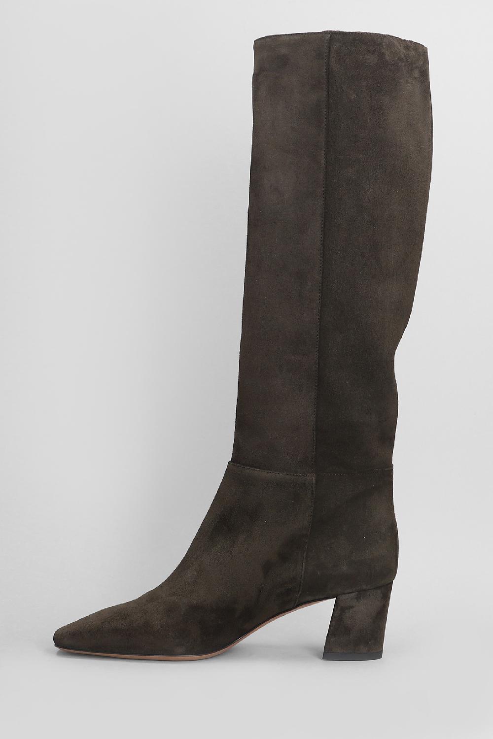 Deliberti Fabio Rusconi Stivali Tacco Alto In Camoscio Testa Di Moro Cod. 405121 - Deliberti The Luxury Shopping