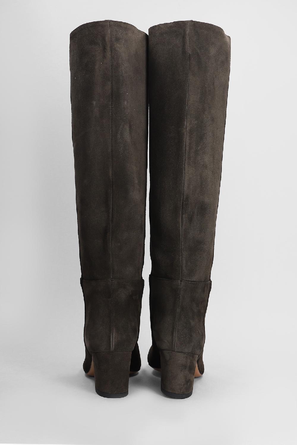 Deliberti Fabio Rusconi Stivali Tacco Alto In Camoscio Testa Di Moro Cod. 405121 - Deliberti The Luxury Shopping