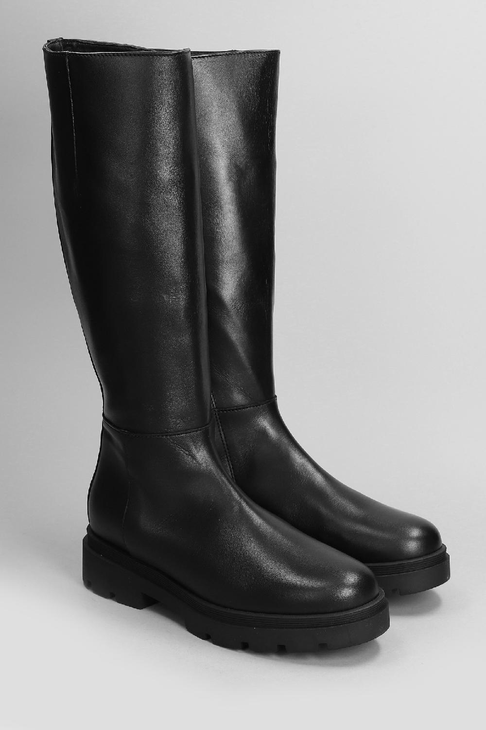 Deliberti Fabio Rusconi Stivali Tacco Basso In Pelle Nera Cod. 405821 - Deliberti The Luxury Shopping