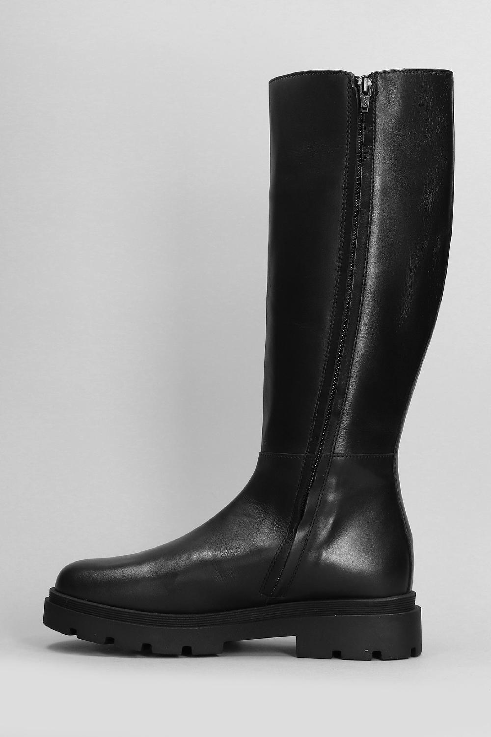 Deliberti Fabio Rusconi Stivali Tacco Basso In Pelle Nera Cod. 405821 - Deliberti The Luxury Shopping