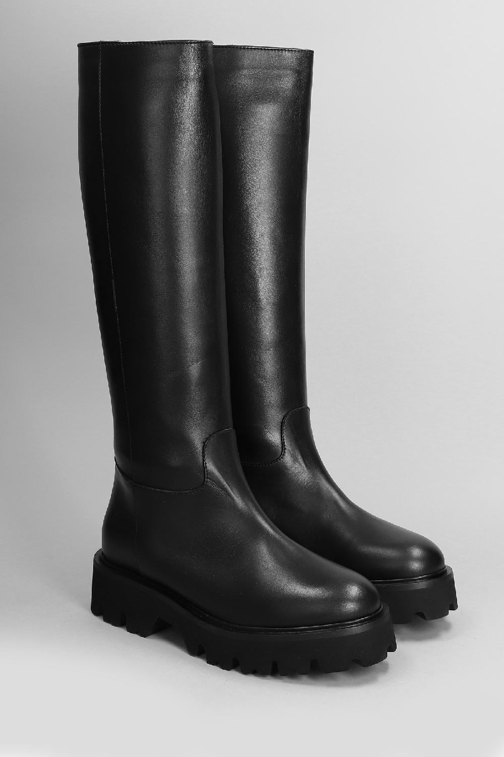 Deliberti Fabio Rusconi Stivali Tacco Basso In Pelle Nera Cod. 405823 - Deliberti The Luxury Shopping