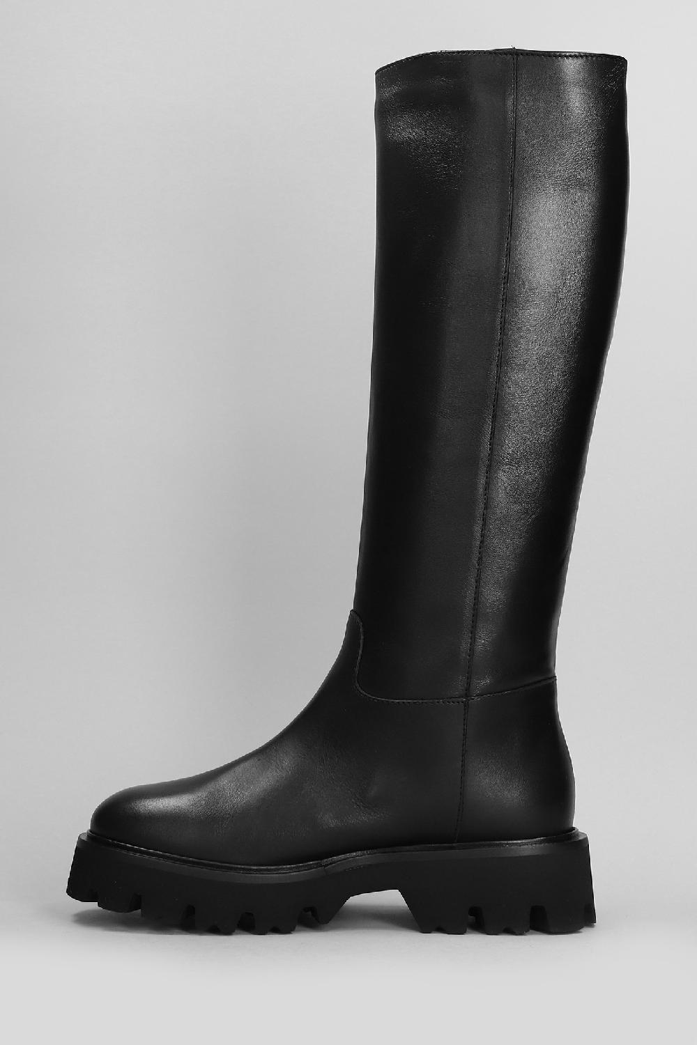 Deliberti Fabio Rusconi Stivali Tacco Basso In Pelle Nera Cod. 405823 - Deliberti The Luxury Shopping