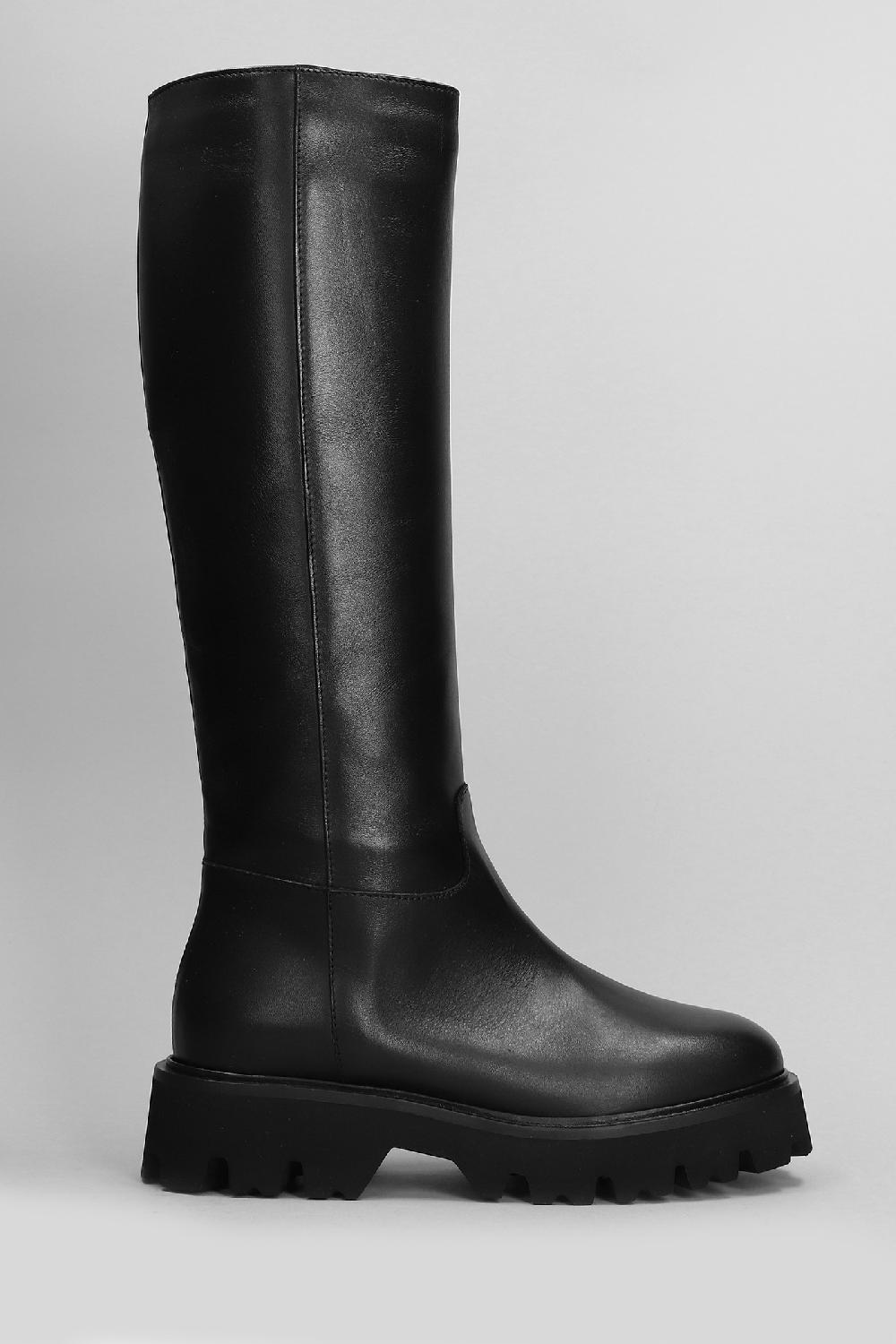 Deliberti Fabio Rusconi Stivali tacco basso in pelle nera cod. 405823 - Deliberti The Luxury Shopping
