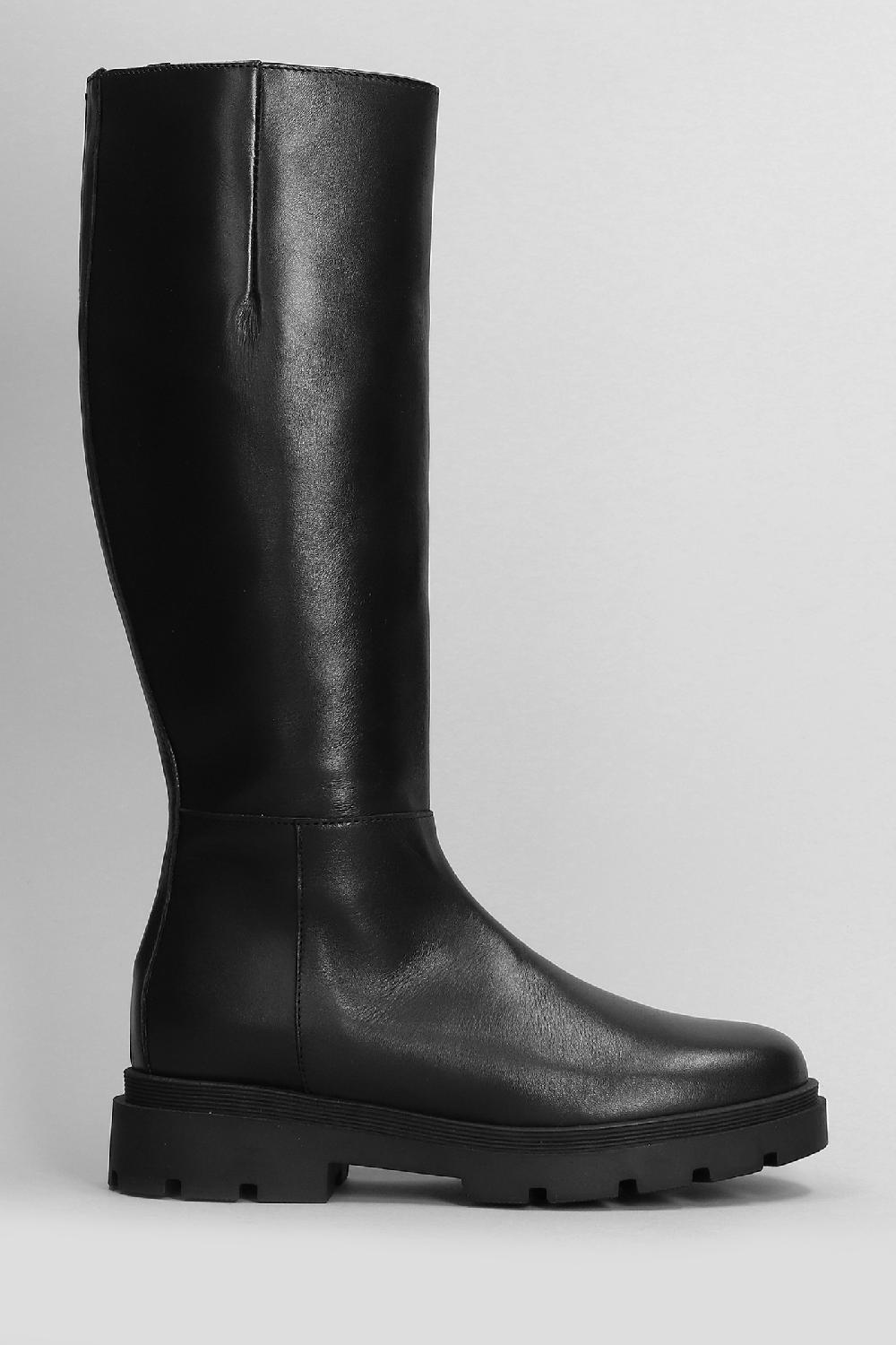 Deliberti Fabio Rusconi Stivali tacco basso in pelle nera cod. 405821 - Deliberti The Luxury Shopping