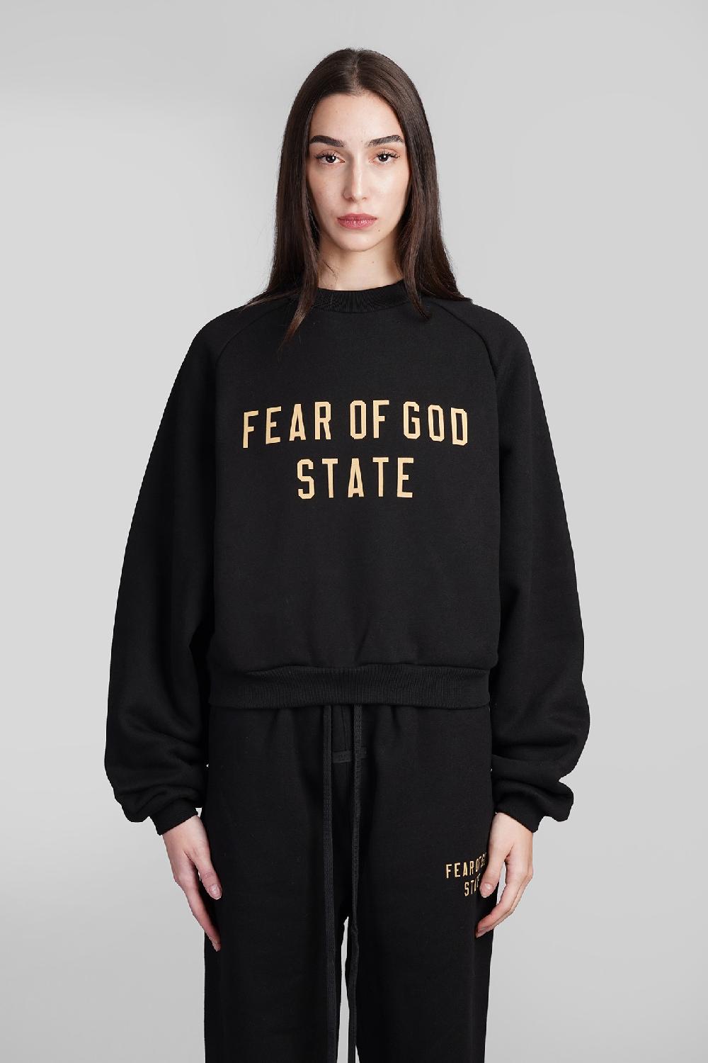 Deliberti Fear of God Essentials Felpa in cotone nero cod. 409709 - Deliberti The Luxury Shopping