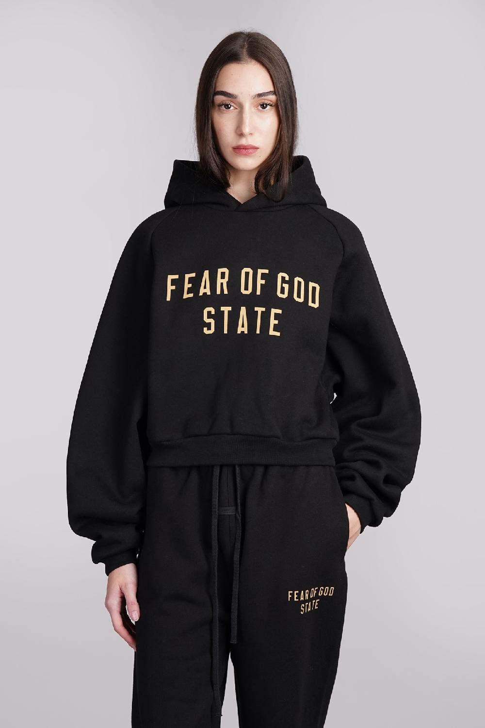 Deliberti Fear of God Essentials Felpa in cotone nero cod. 409707 - Deliberti The Luxury Shopping