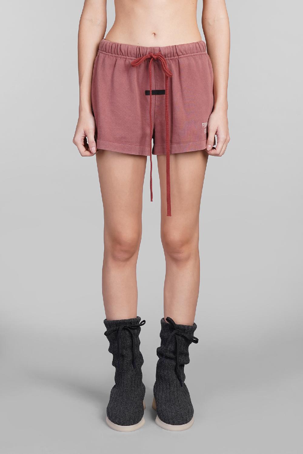 Deliberti Fear of God Essentials Shorts in cotone rosa cod. 409706 - Deliberti The Luxury Shopping