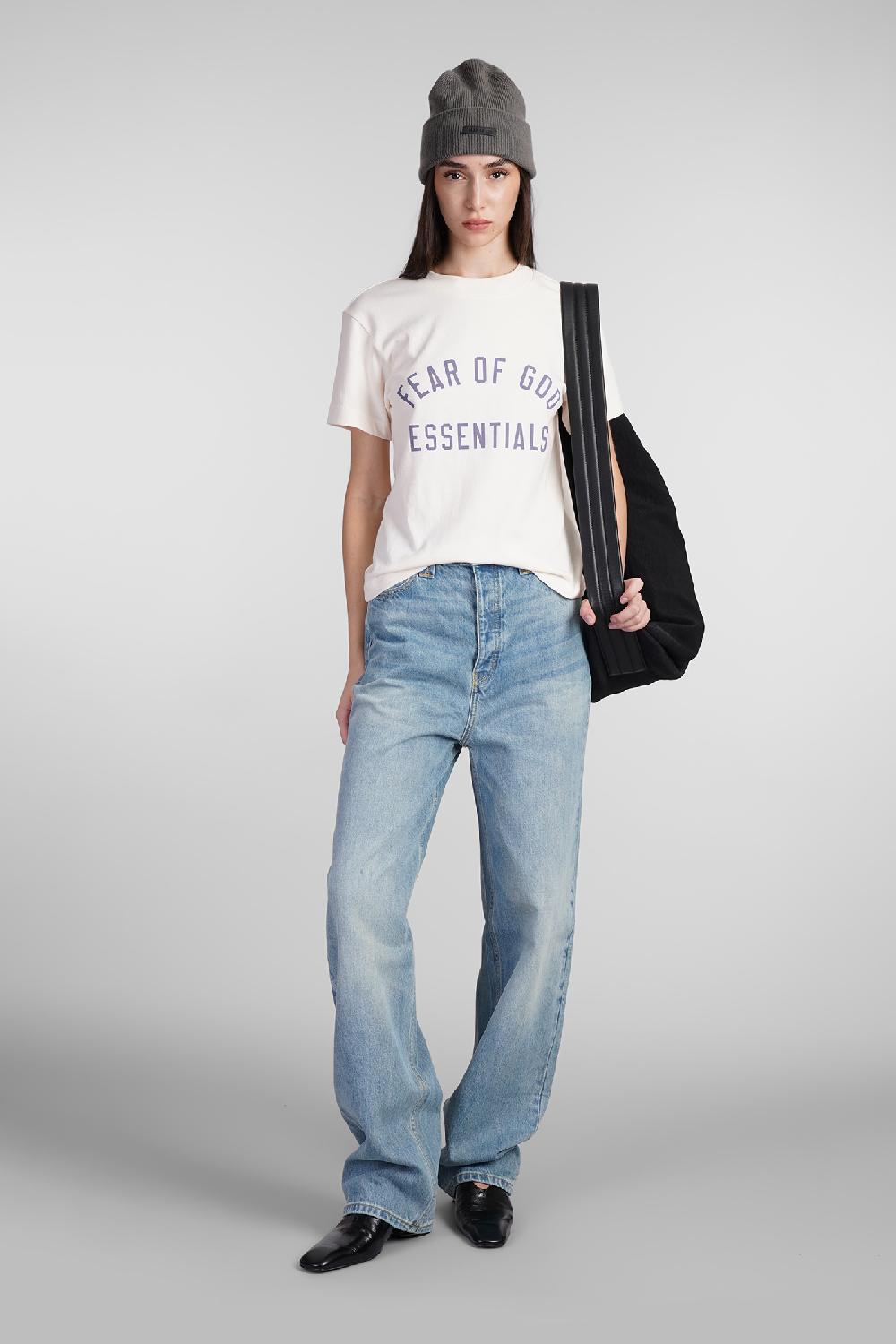 Deliberti Fear Of God Essentials T-shirt In Cotone Beige Cod. 408710 - Deliberti The Luxury Shopping