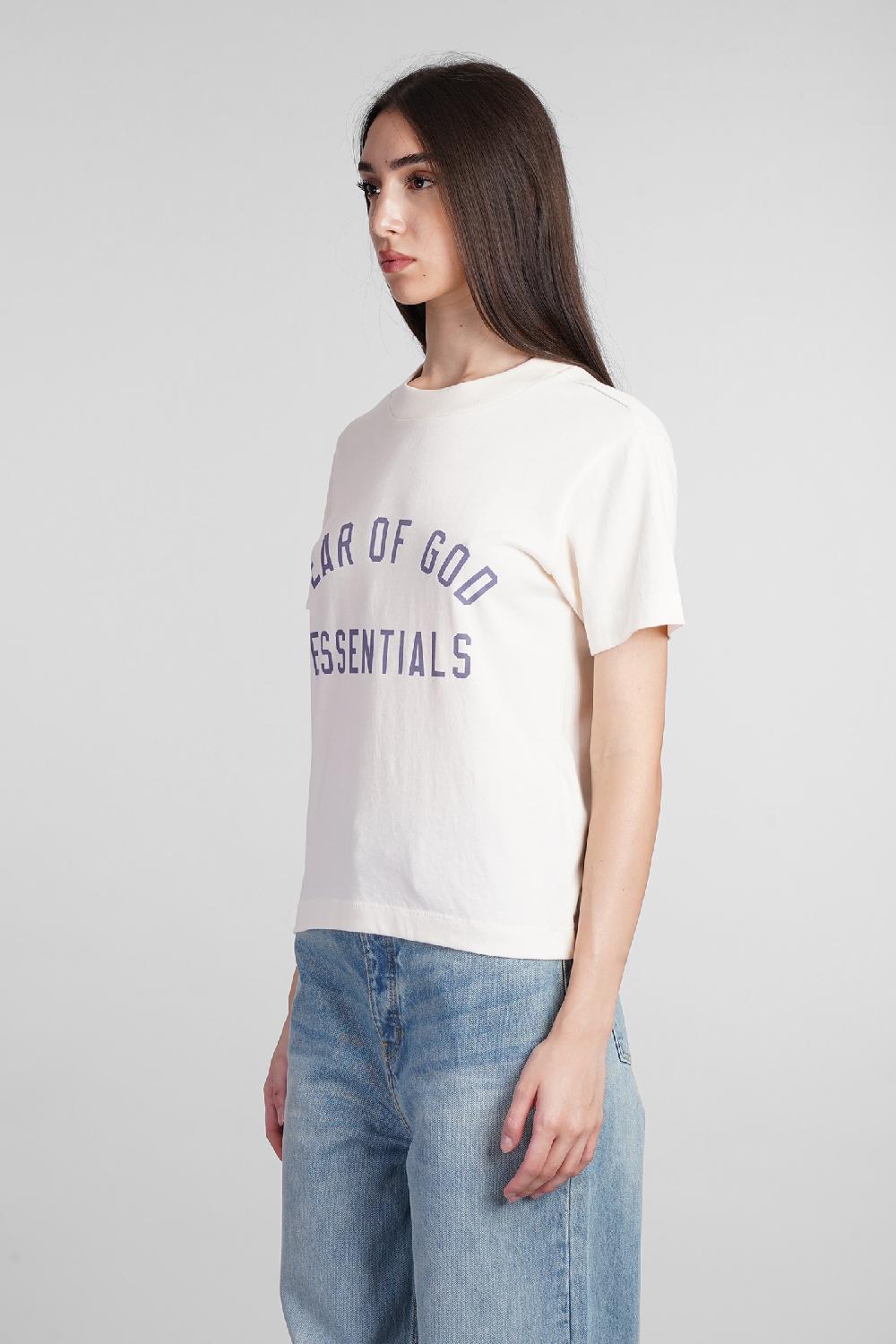 Deliberti Fear Of God Essentials T-shirt In Cotone Beige Cod. 408710 - Deliberti The Luxury Shopping