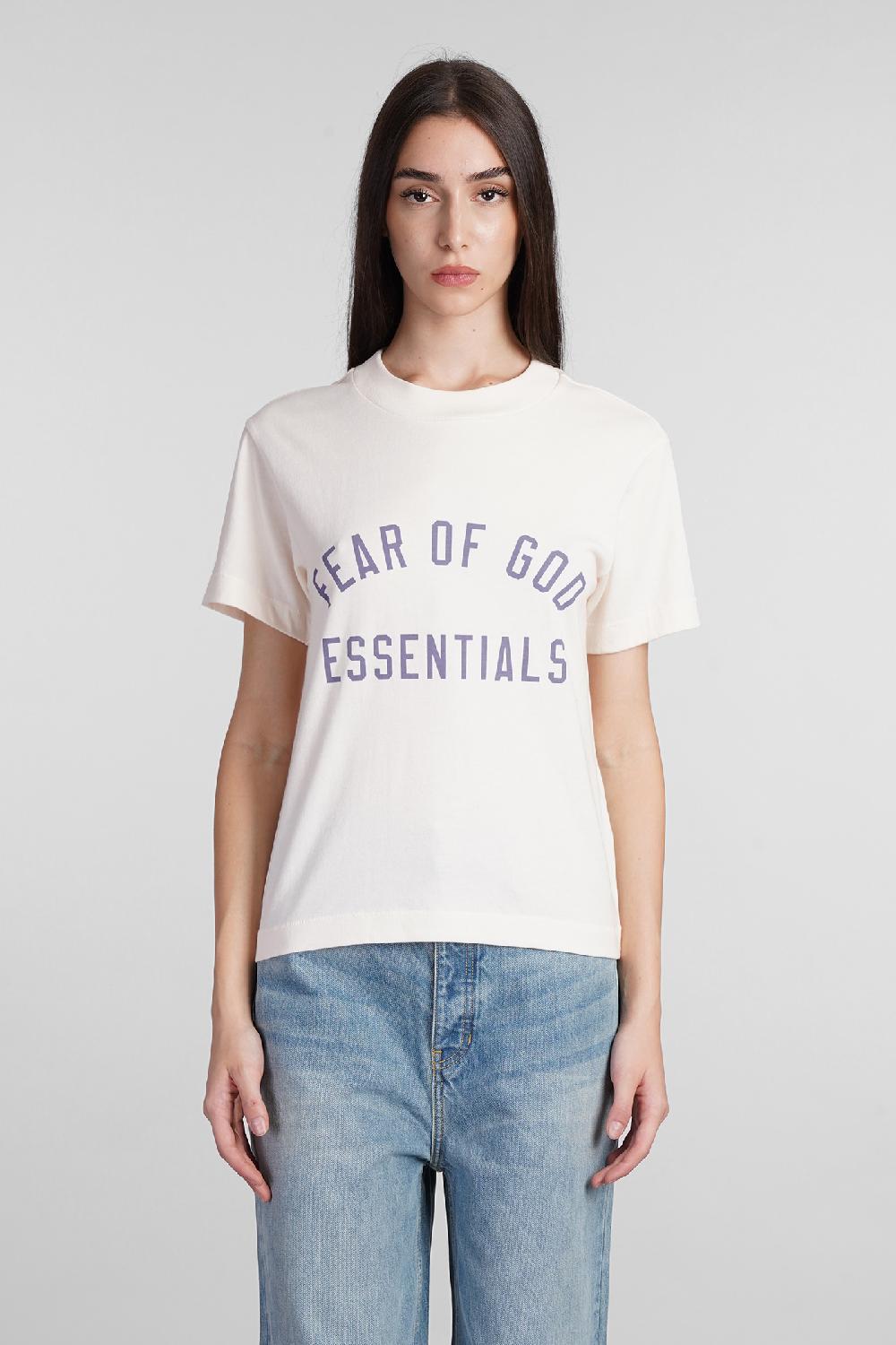 Deliberti Fear of God Essentials T-shirt in cotone beige cod. 408710 - Deliberti The Luxury Shopping