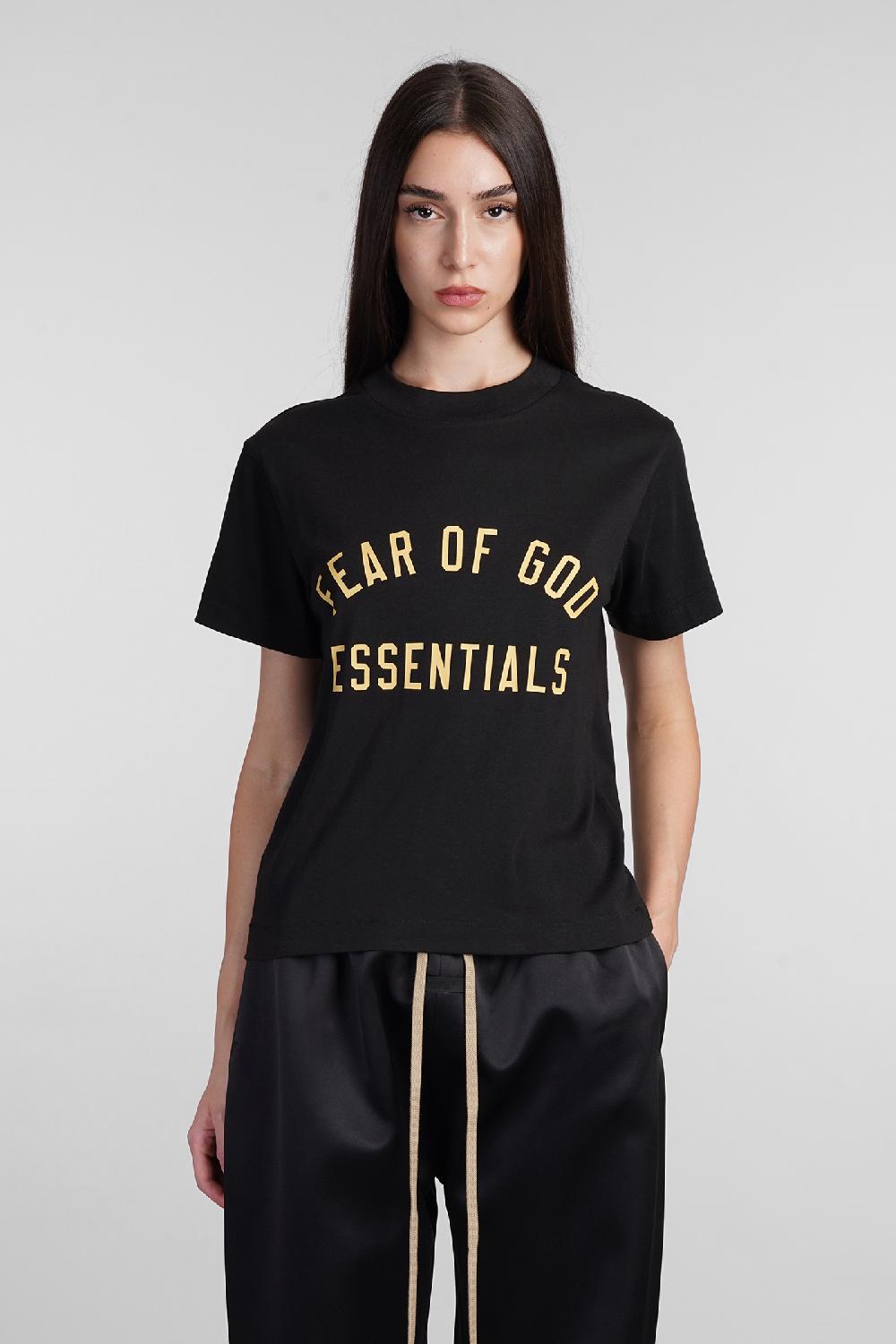 Deliberti Fear of God Essentials T-shirt in cotone nero cod. 408709 - Deliberti The Luxury Shopping
