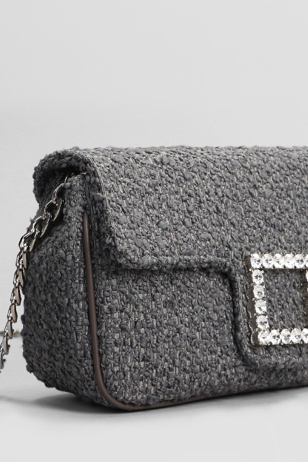 Deliberti Festa Borsa A Spalla Lunette In Lana Grigia Cod. 406147 - Deliberti The Luxury Shopping