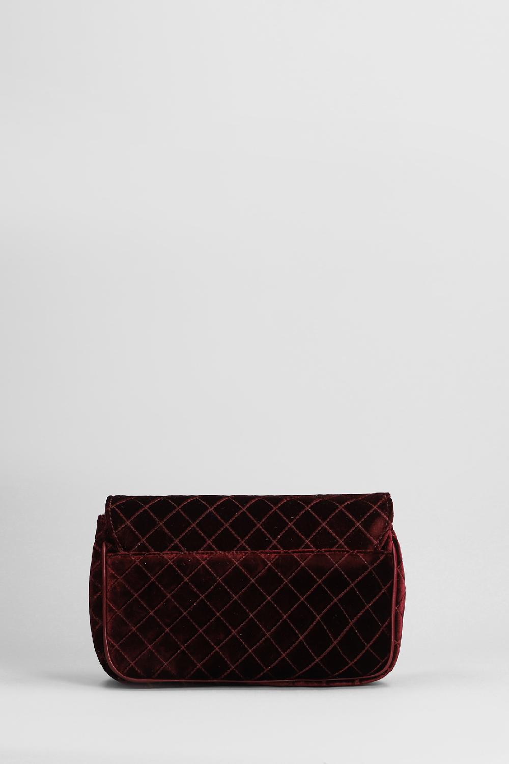 Deliberti Festa Borsa A Spalla Lunette In Velluto Bordeaux Cod. 406145 - Deliberti The Luxury Shopping