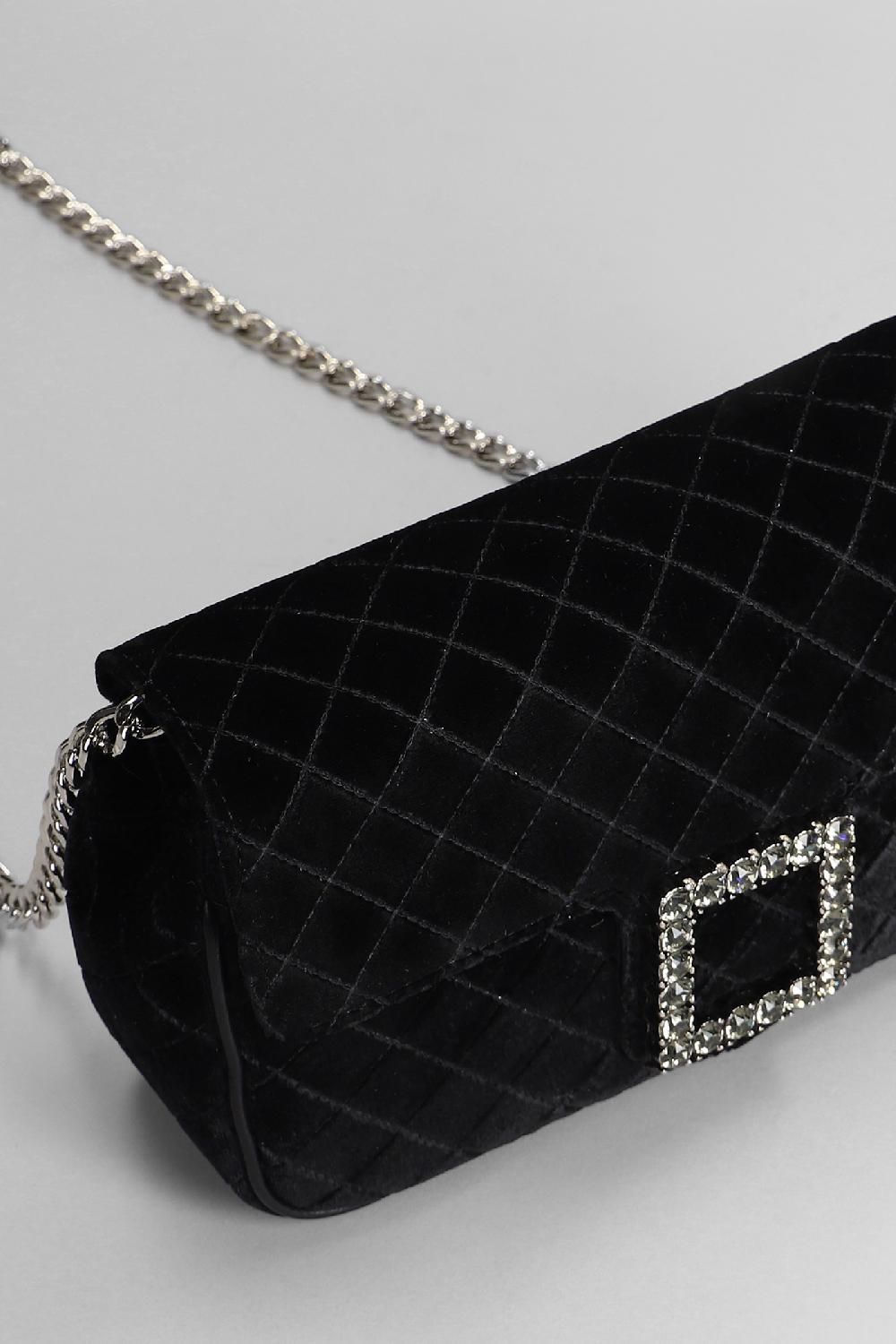 Deliberti Festa Borsa A Spalla Lunette In Velluto Nero Cod. 406144 - Deliberti The Luxury Shopping