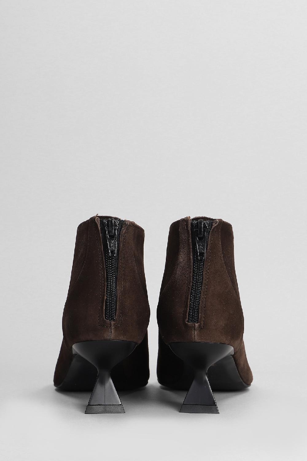 Deliberti Festa Tronchetti Tacco Alto Esta In Camoscio Marrone Cod. 402862 - Deliberti The Luxury Shopping