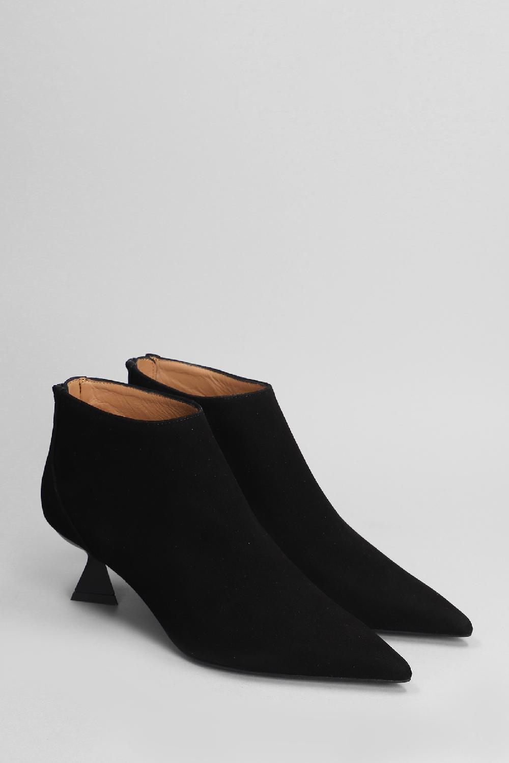 Deliberti Festa Tronchetti Tacco Alto Esta In Camoscio Nero Cod. 402861 - Deliberti The Luxury Shopping