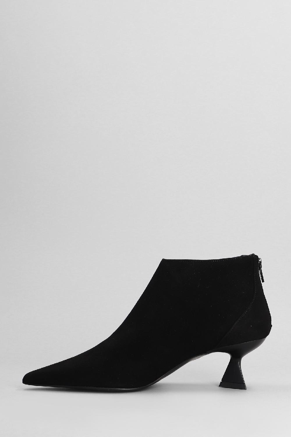 Deliberti Festa Tronchetti Tacco Alto Esta In Camoscio Nero Cod. 402861 - Deliberti The Luxury Shopping