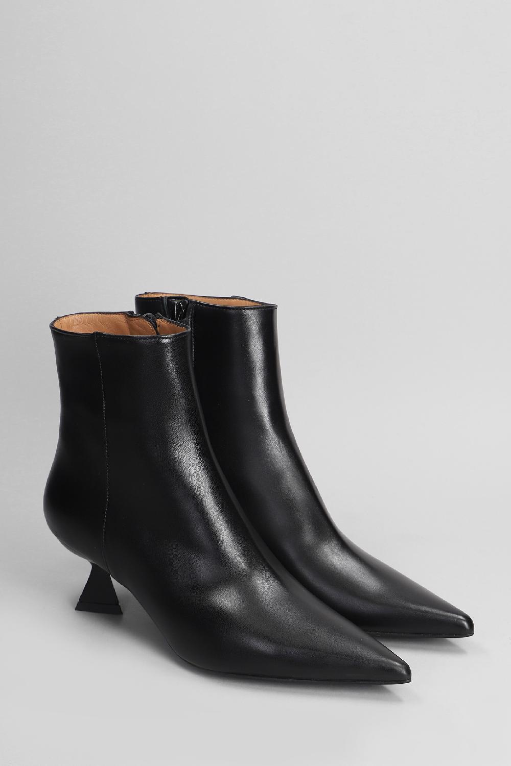 Deliberti Festa Tronchetti Tacco Alto Jina In Pelle Nera Cod. 402859 - Deliberti The Luxury Shopping