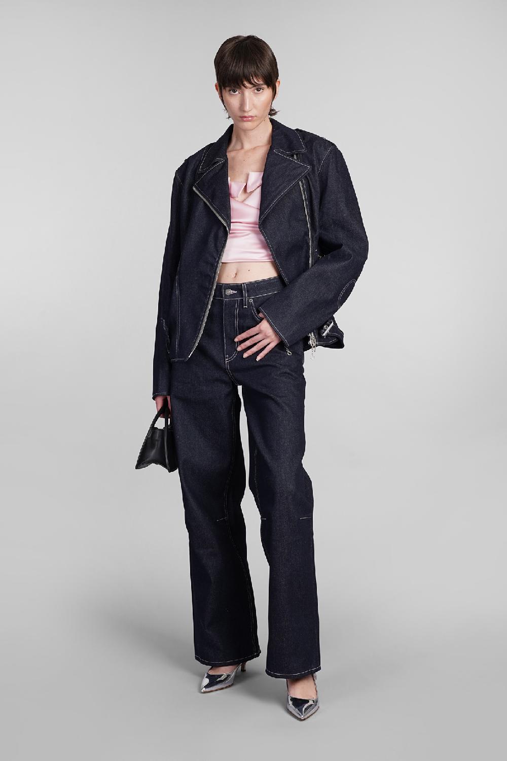 Deliberti Fiorucci Giacca Biker In Cotone Blu Cod. 401885 - Deliberti The Luxury Shopping