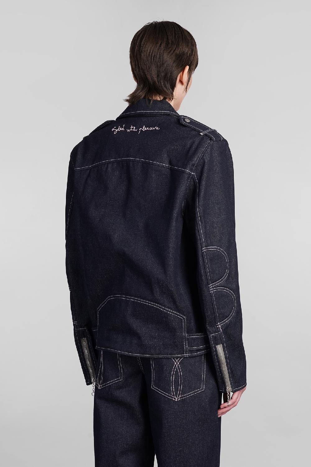 Deliberti Fiorucci Giacca Biker In Cotone Blu Cod. 401885 - Deliberti The Luxury Shopping