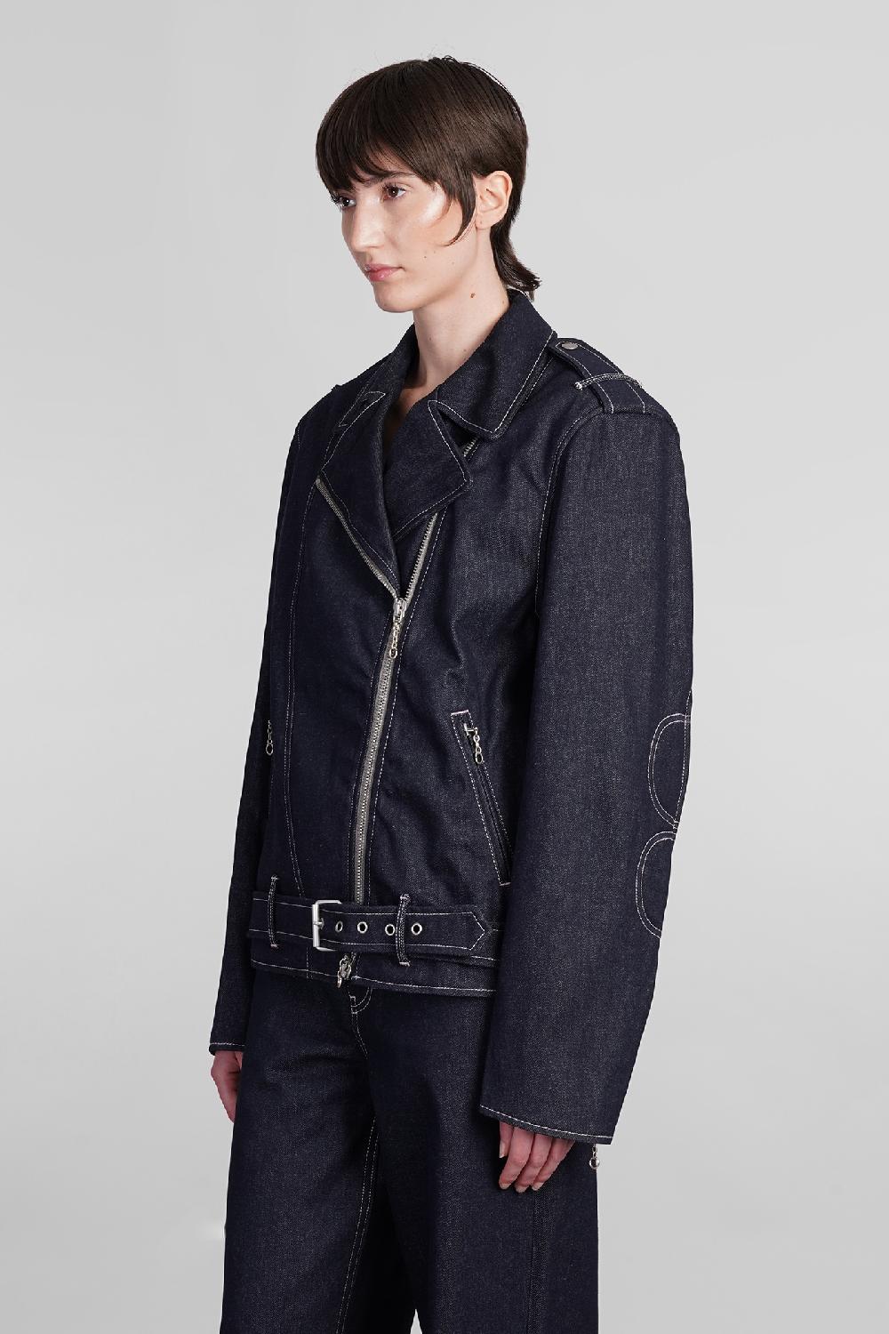 Deliberti Fiorucci Giacca Biker In Cotone Blu Cod. 401885 - Deliberti The Luxury Shopping