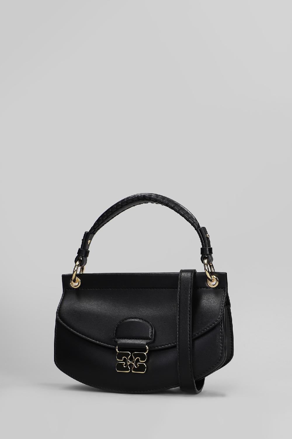 Deliberti Ganni Borsa A Spalla Apo G Mini In Pelle Nera Cod. 409928 - Deliberti The Luxury Shopping