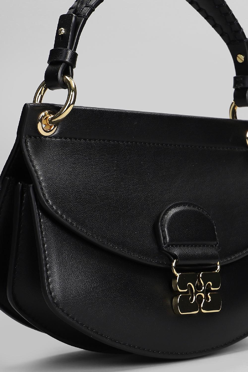 Deliberti Ganni Borsa A Spalla Apo G Mini In Pelle Nera Cod. 409928 - Deliberti The Luxury Shopping