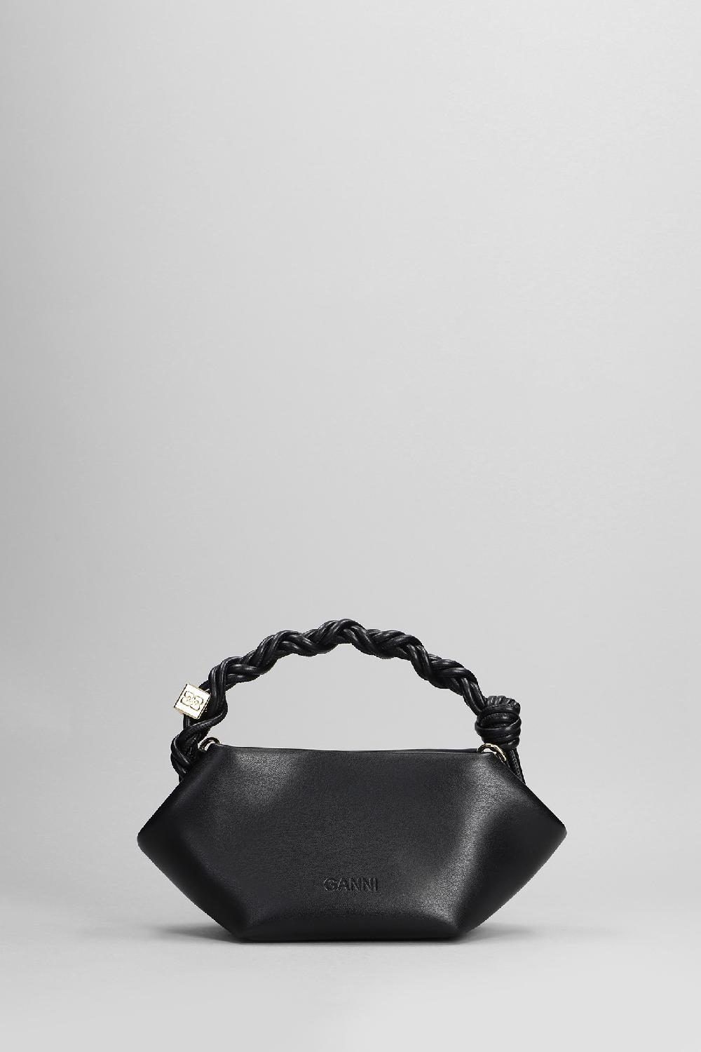 Deliberti Ganni Borsa A Spalla Bou Bag Mini In Pelle Nera Cod. 403478 - Deliberti The Luxury Shopping