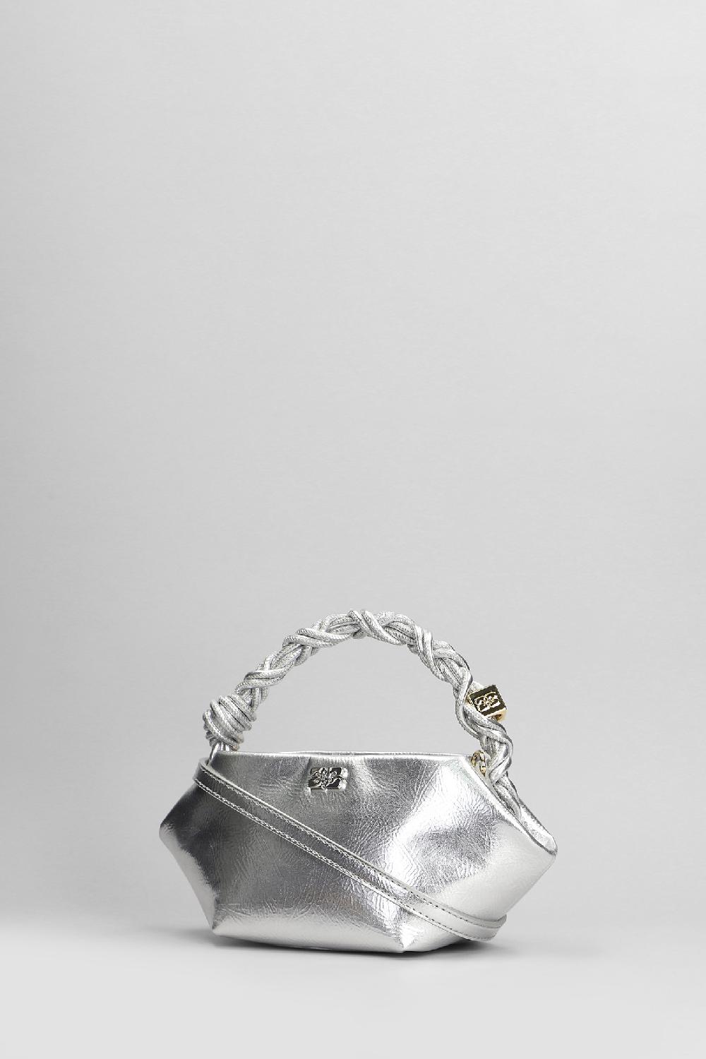 Deliberti Ganni Borsa A Spalla Bou Bag Mini Metal In Pelle Argento Cod. 409926 - Deliberti The Luxury Shopping