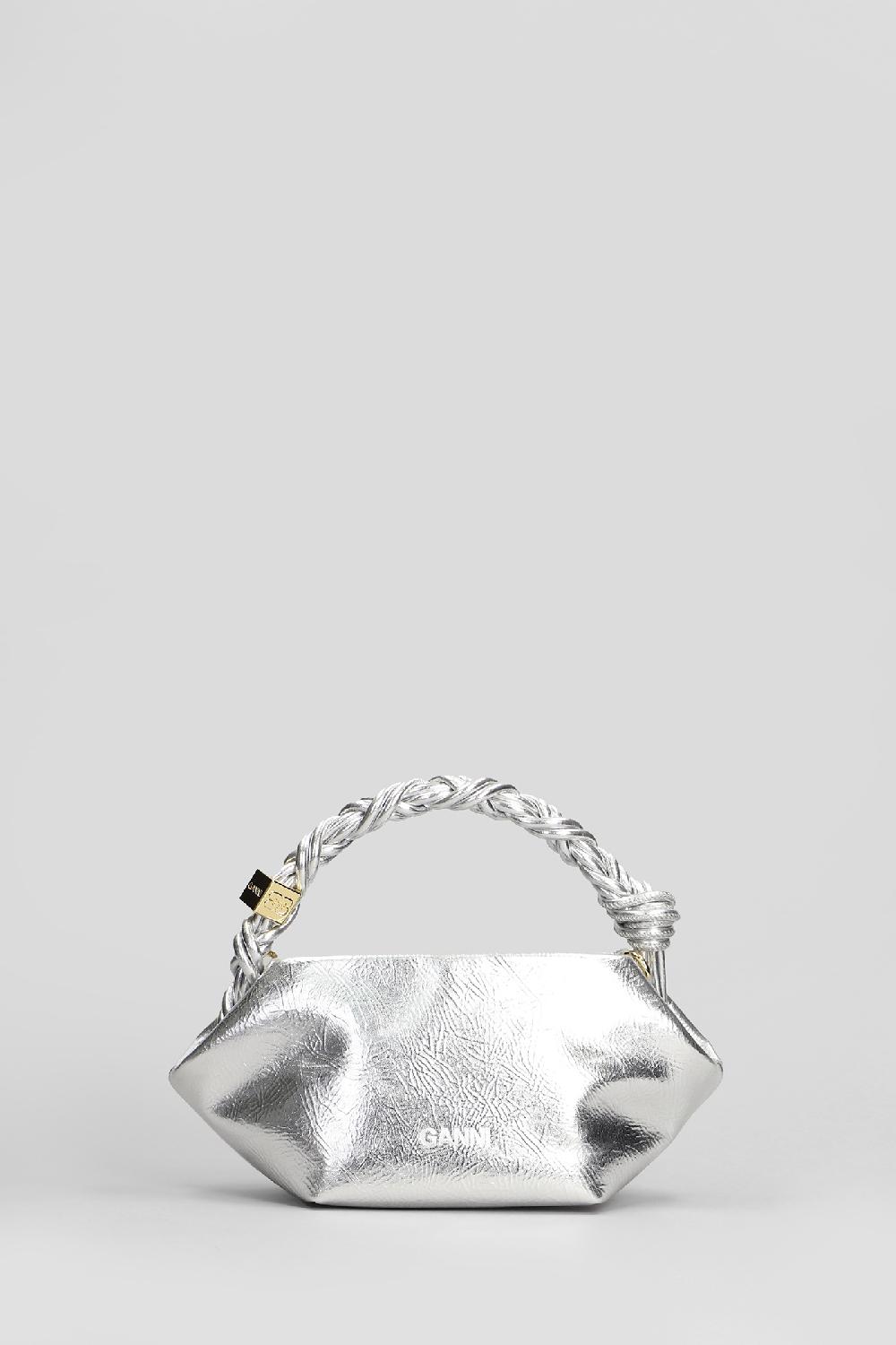Deliberti Ganni Borsa A Spalla Bou Bag Mini Metal In Pelle Argento Cod. 409926 - Deliberti The Luxury Shopping
