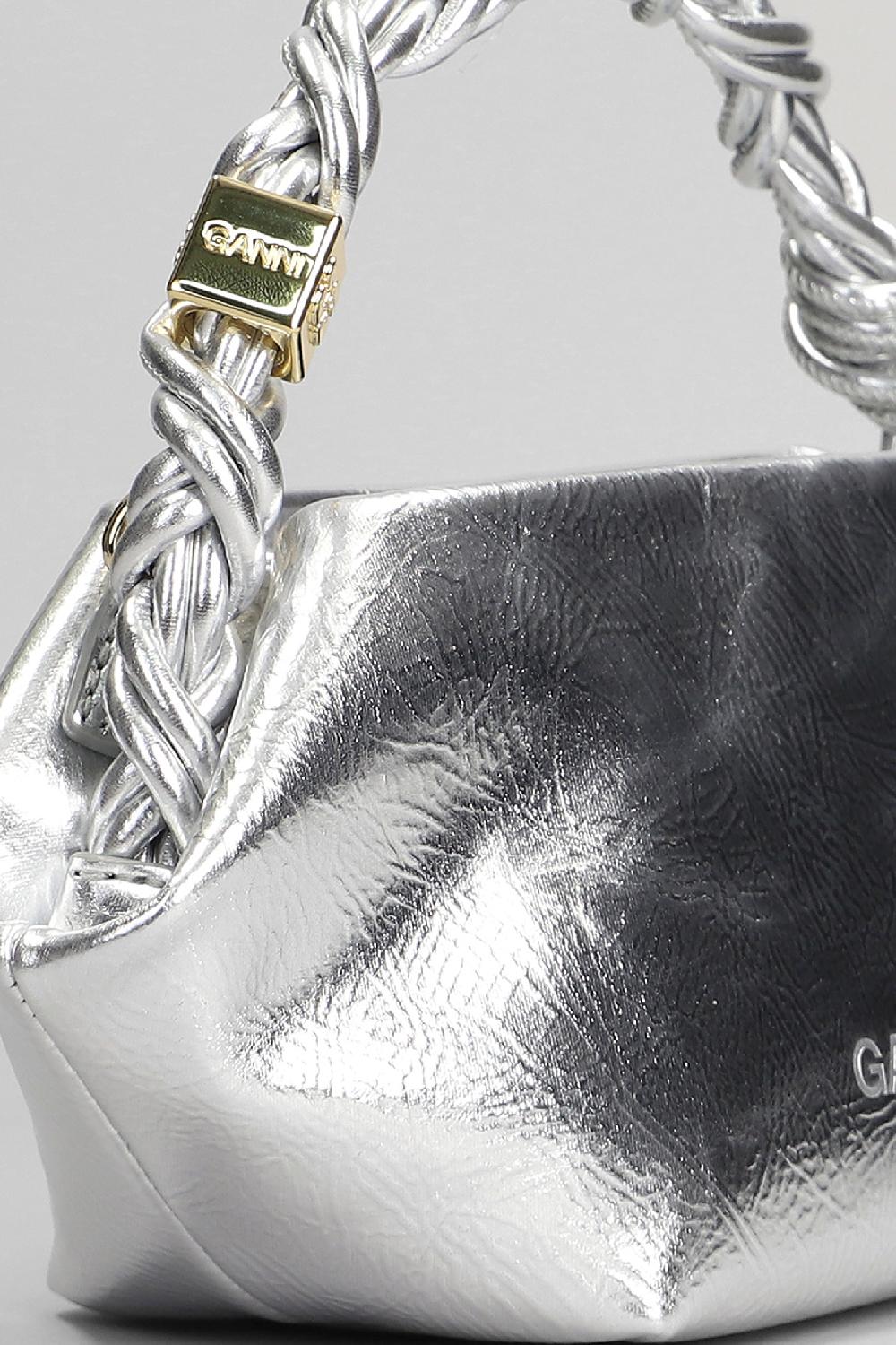 Deliberti Ganni Borsa A Spalla Bou Bag Mini Metal In Pelle Argento Cod. 409926 - Deliberti The Luxury Shopping