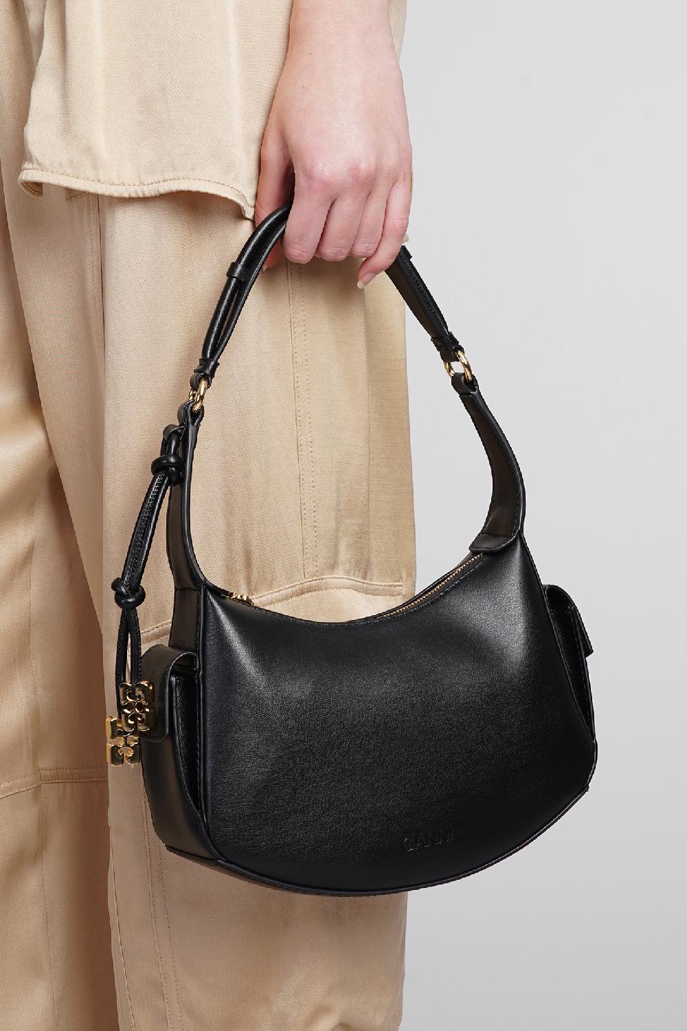 Deliberti Ganni Borsa A Spalla In Pelle Nera Cod. 397186 - Deliberti The Luxury Shopping