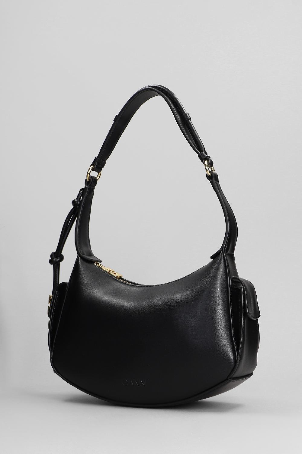Deliberti Ganni Borsa A Spalla In Pelle Nera Cod. 397186 - Deliberti The Luxury Shopping