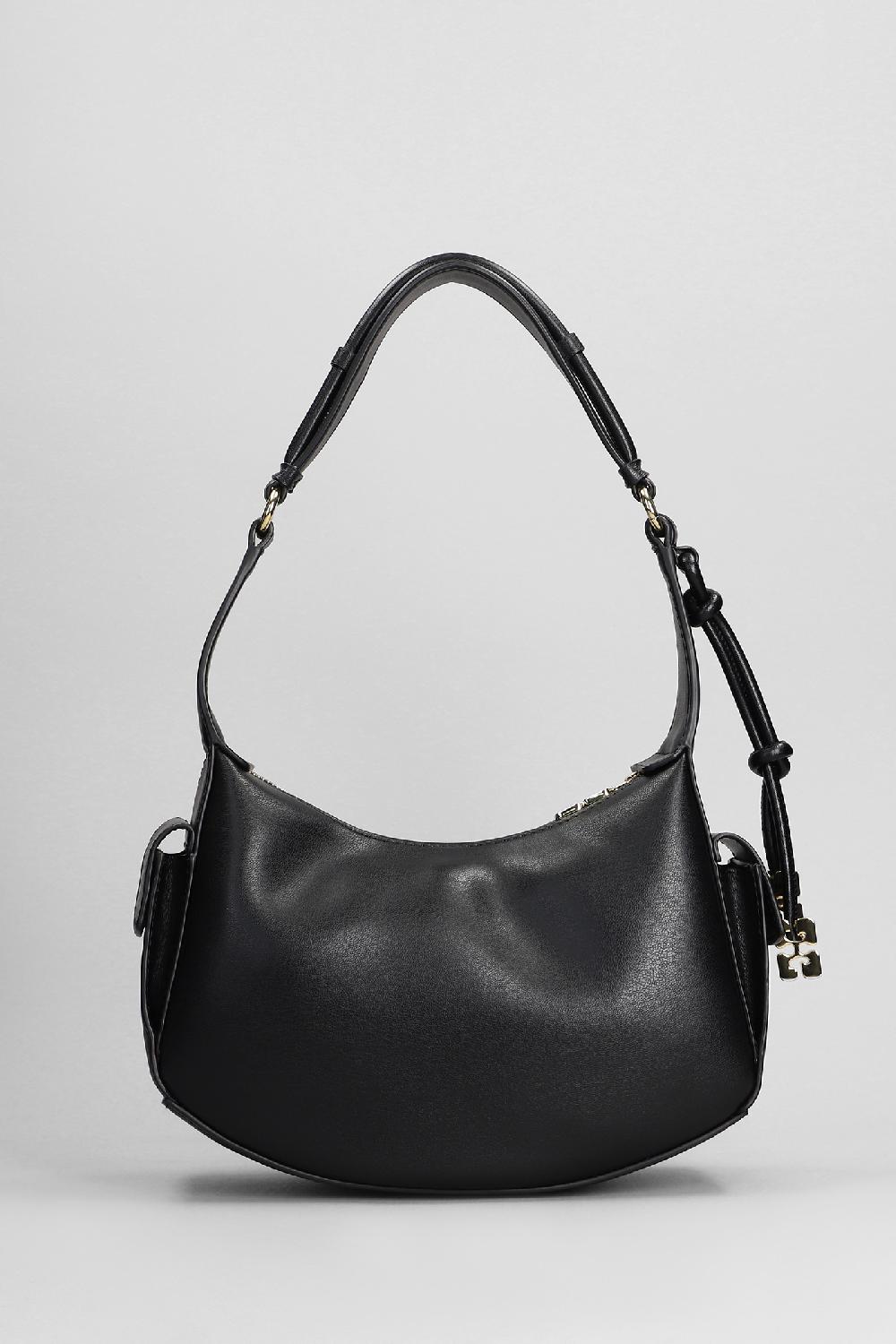 Deliberti Ganni Borsa A Spalla In Pelle Nera Cod. 397186 - Deliberti The Luxury Shopping