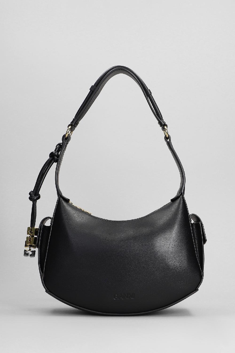 Deliberti Ganni Borsa a spalla in pelle nera cod. 397186 - Deliberti The Luxury Shopping