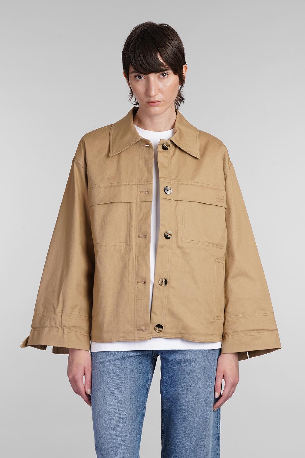 Deliberti Ganni Giacca casual in cotone beige cod. 403495 - Deliberti The Luxury Shopping