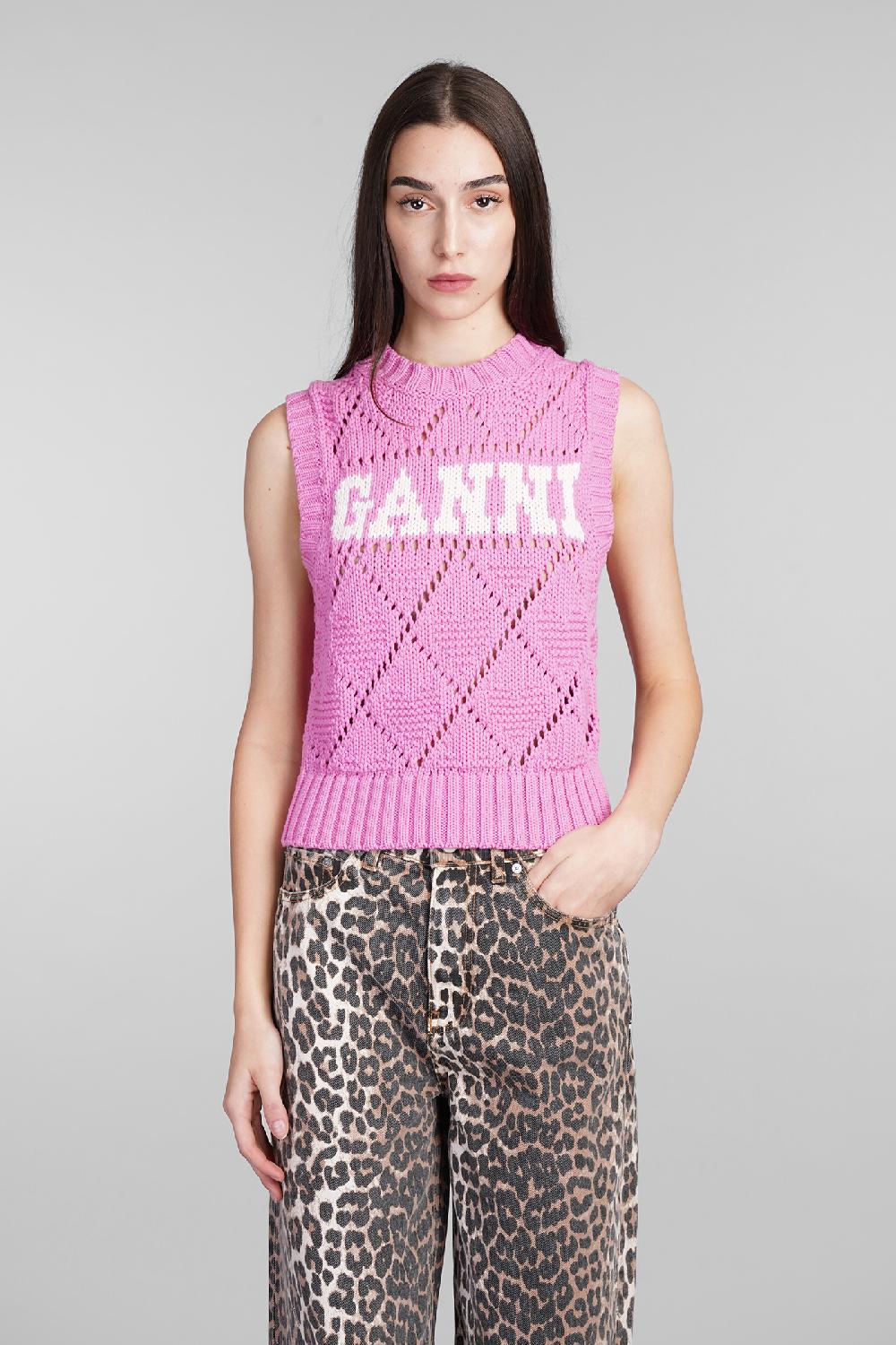 Deliberti Ganni Gilet in cotone rosa cod. 409957 - Deliberti The Luxury Shopping