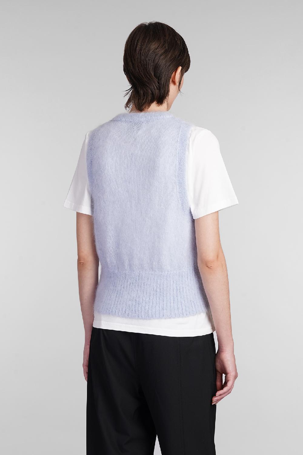 Deliberti Ganni Gilet In Mohair Celeste Cod. 403444 - Deliberti The Luxury Shopping