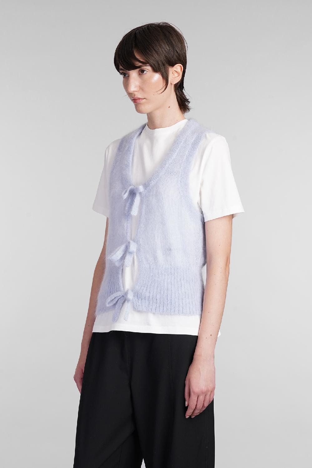 Deliberti Ganni Gilet In Mohair Celeste Cod. 403444 - Deliberti The Luxury Shopping