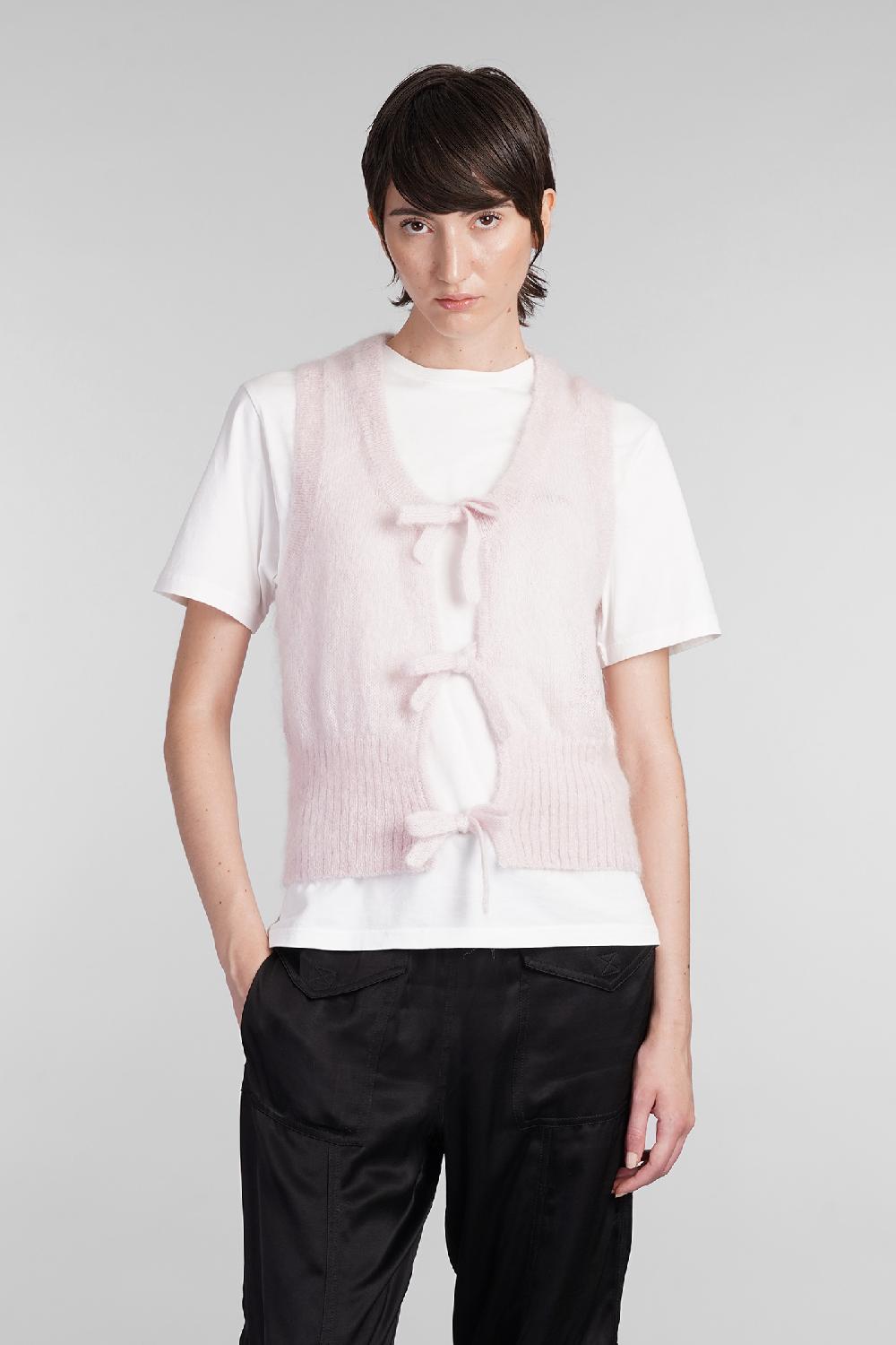 Deliberti Ganni Gilet in mohair rosa cod. 403443 - Deliberti The Luxury Shopping