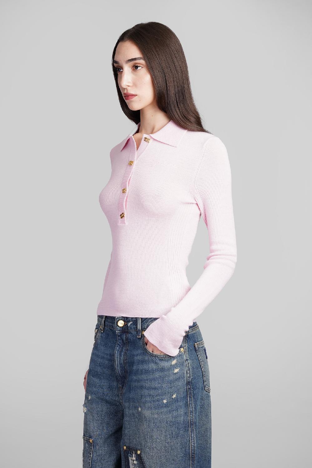 Deliberti Ganni Polo In Lana Rosa Cod. 409959 - Deliberti The Luxury Shopping
