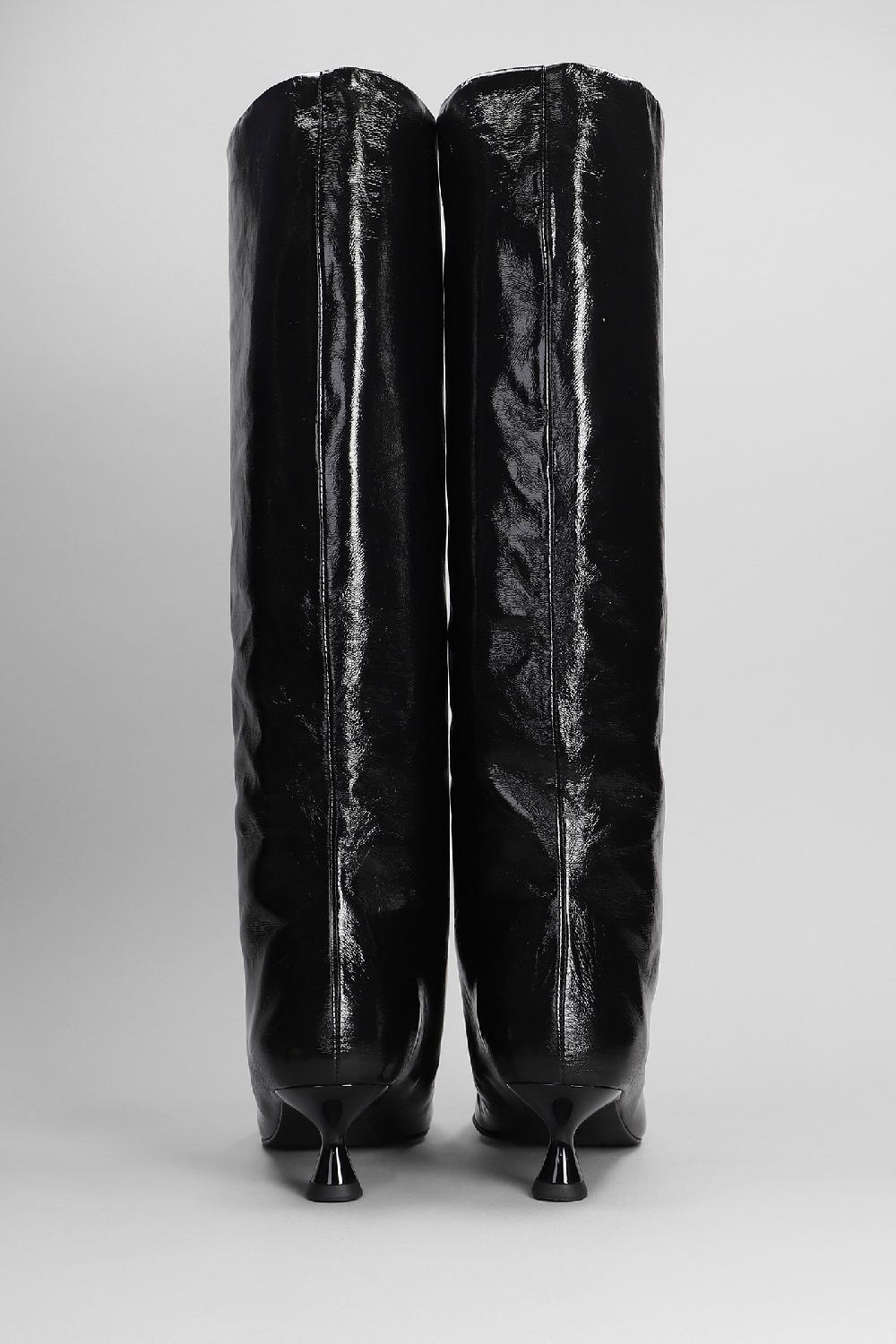 Deliberti Ganni Stivali Tacco Basso In Poliestere Nero Cod. 395090 - Deliberti The Luxury Shopping