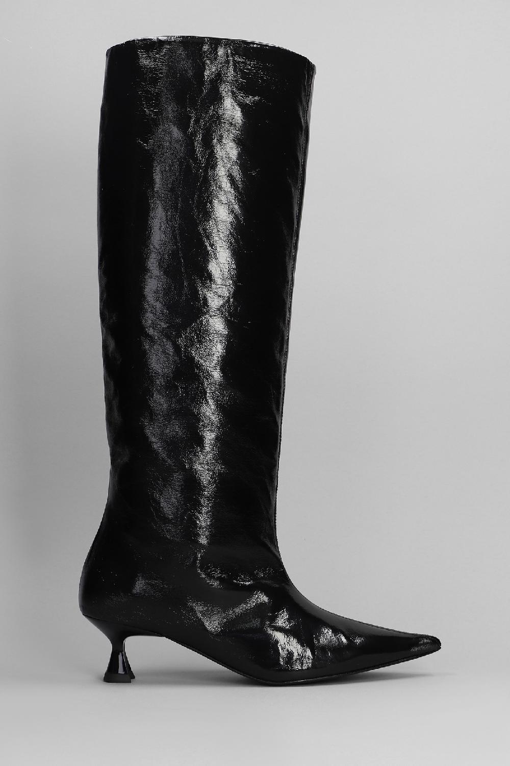 Deliberti Ganni Stivali tacco basso in poliestere nero cod. 395090 - Deliberti The Luxury Shopping